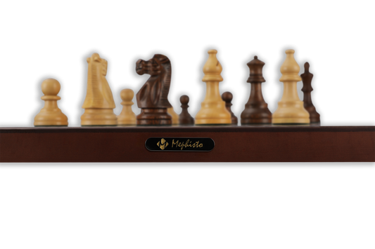 Neues Mephisto Phoenix 55cm Turnier-Schachbrett M902 mit Figurenerkennung LED-Zuganzeige und Echtholz-Figuren